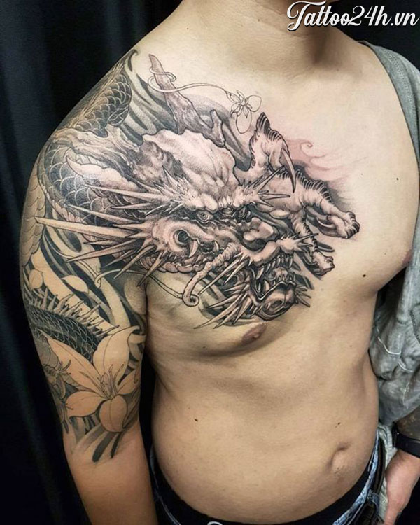 Rồng full tay đen  Tattoo InkXăm Hình Nghệ Thuật Huế  Facebook